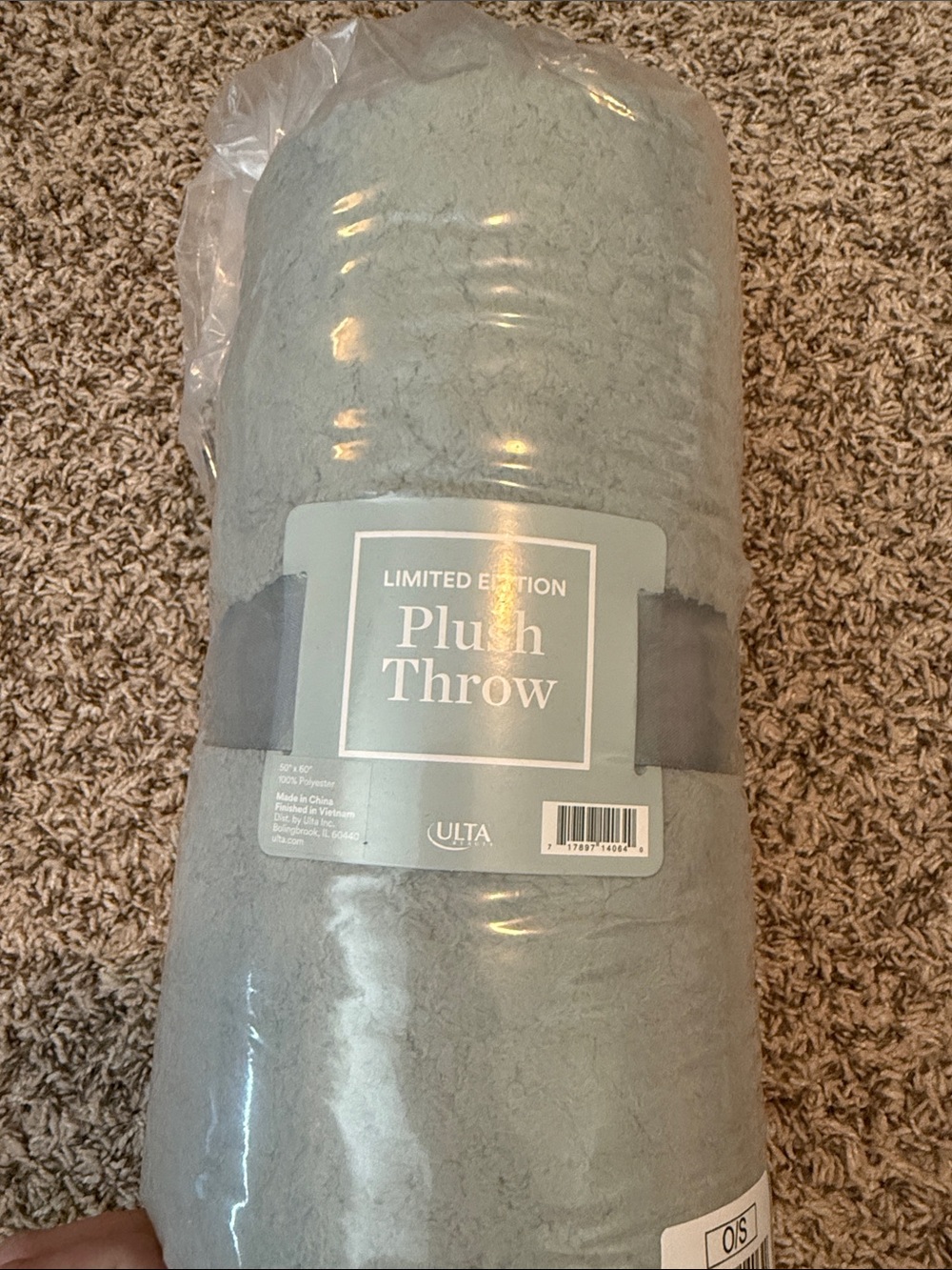 Ulta Beauty Limited Edition Plush Throw - Light Blue Gray